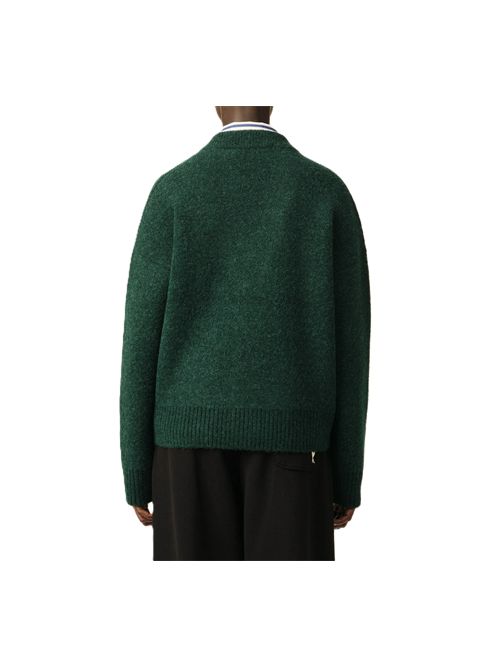 Cardigan in maglia di alpaca. Ami Paris | UKC365.KN0135A279BOTTLE/OFFWHITE